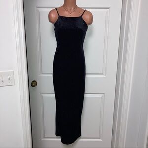 Black, sparkly bodycon dress Junior 3/4 long jewel neck with back slit